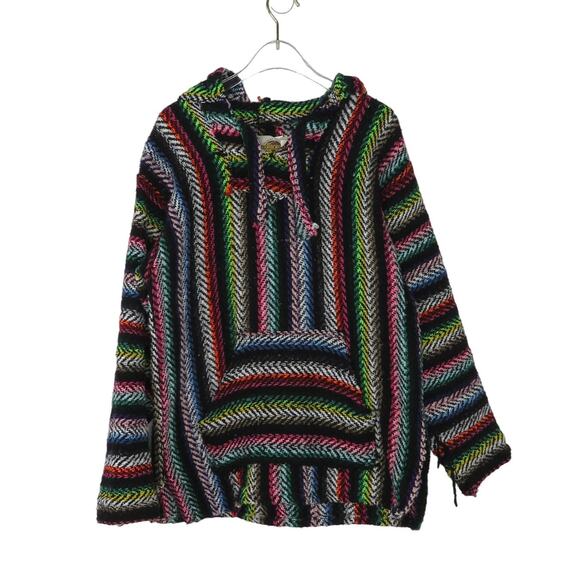 Vintage Earth Ragz Rainbow Drug Rug Pullover Jacket Medium - Picture 2 of 5
